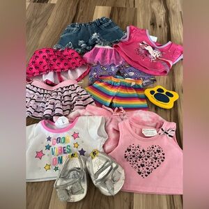 Build A Bear Workshop Girl Clothes Lot Tops Skirts Shoes